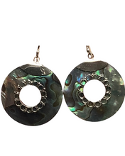 Load image into Gallery viewer, Sterling Silver Abalone Earrings Donut shape