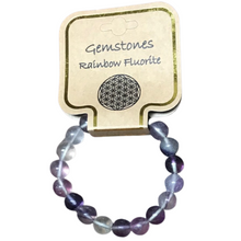 Load image into Gallery viewer, Gemstone Bracelet 10mm rainbow fluorite