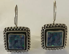 Load image into Gallery viewer, Earrings Sterling Silver Rectangular Opal