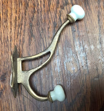 Load image into Gallery viewer, Brass Hook with 2 ceramic knobs