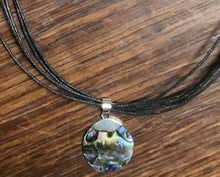 Load image into Gallery viewer, Necklace Sterling Silver Round Abalone Shell 2 cm