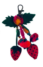 Load image into Gallery viewer, Keyring Strawberry with Pom-poms