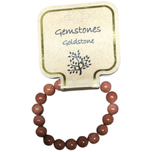 Load image into Gallery viewer, Gemstone Bracelet 10 mm round Gold Stone