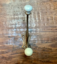 Load image into Gallery viewer, Brass Hook with 2 ceramic knobs
