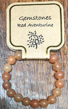 Load image into Gallery viewer, Gemstone Bracelet 10mm round red aventurine