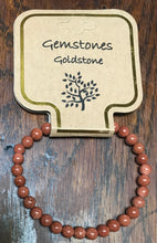 Load image into Gallery viewer, Gemstone Bracelet 6mm round Gold Stone