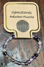 Load image into Gallery viewer, Gemstone Bracelet 6mm rainbow fluorite