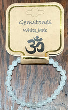 Load image into Gallery viewer, Gemstone Bracelet 8mm round white jade