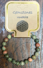 Load image into Gallery viewer, Gemstone Bracelet 8mm round unakite