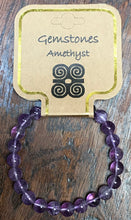 Load image into Gallery viewer, Gemstone Bracelet 8 mm round Amethyst