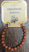 Load image into Gallery viewer, Gemstone Bracelet 8mm round Gold Stone