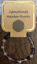 Load image into Gallery viewer, Gemstone Bracelet 8mm rainbow fluorite