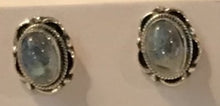 Load image into Gallery viewer, Sterling Silver Rainbow Moonstone Studs