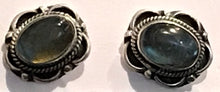 Load image into Gallery viewer, Sterling Silver Labrodorite Studs