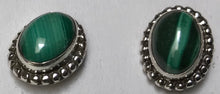 Load image into Gallery viewer, Sterling Silver Malakite Studs