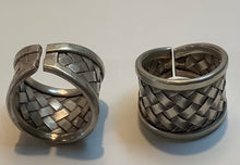 Load image into Gallery viewer, Tribal Silver Ring Plaited 15mm wide