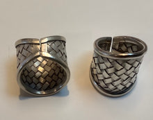 Load image into Gallery viewer, Tribal Silver Ring Plaited 25mm wide