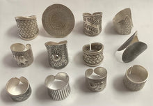 Load image into Gallery viewer, Tribal Silver Ring Plaited 15mm wide