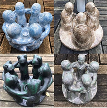 Load image into Gallery viewer, Candle Holder Circle of Frogs green