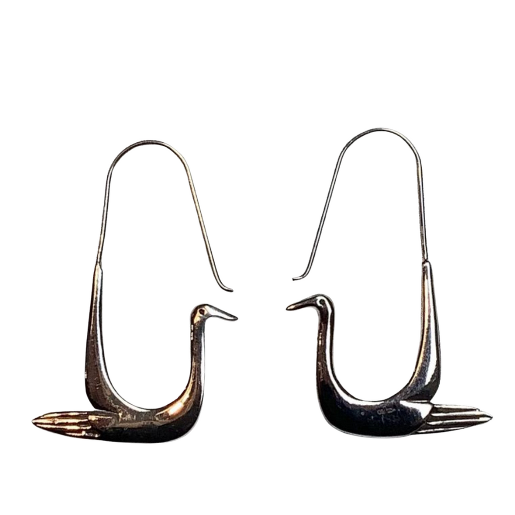 Earrings Sterling Silver Bird