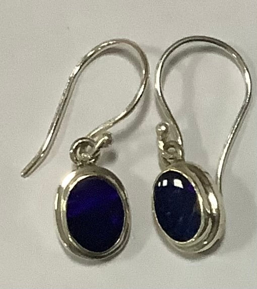 Earrings Sterling Silver Oval Opal