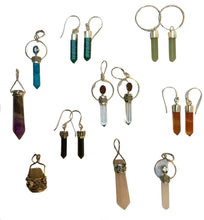 Load image into Gallery viewer, Earrings Sterling Silver Aventurine Point
