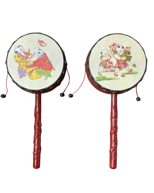 Monkey Drum with Chinese Figures