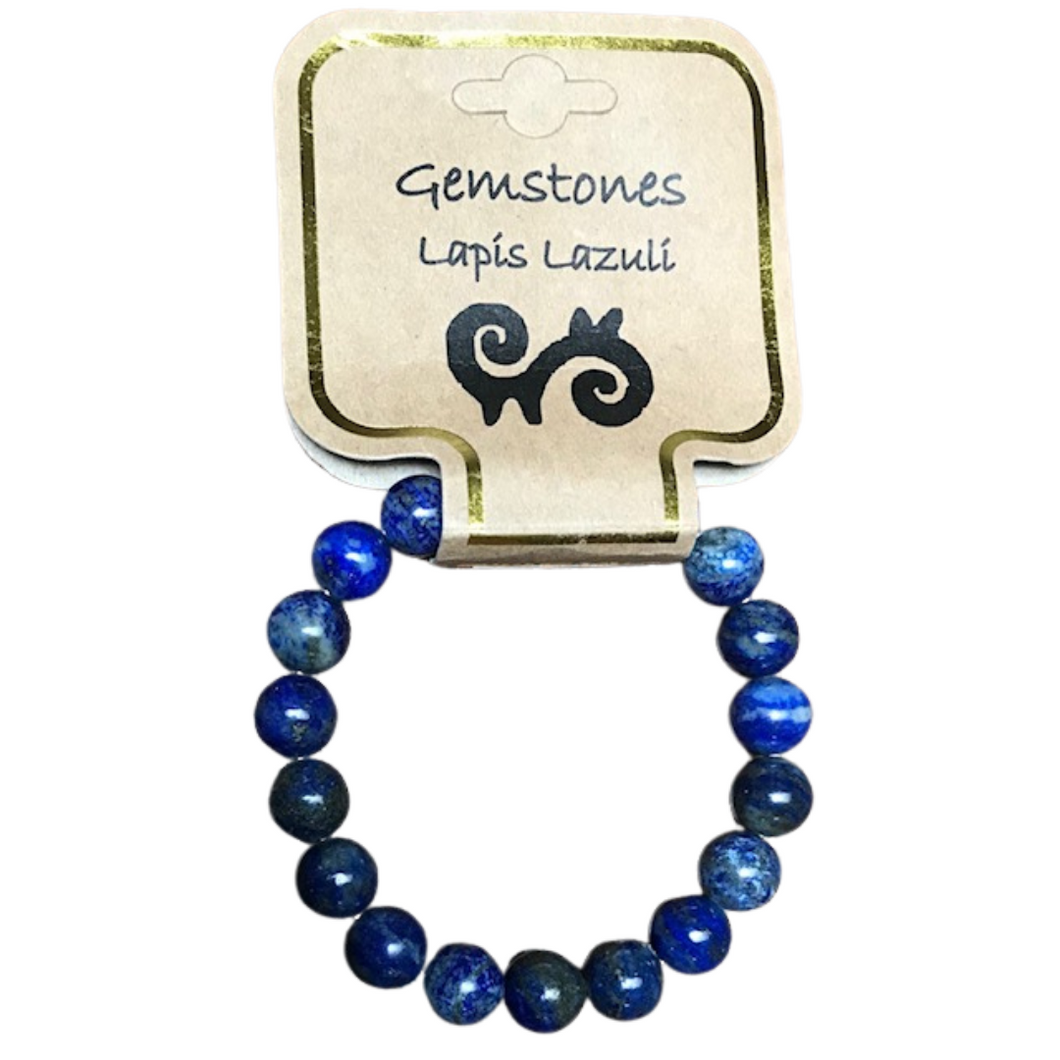 Gemstone Bracelet 10mm round Lapis Lazuli