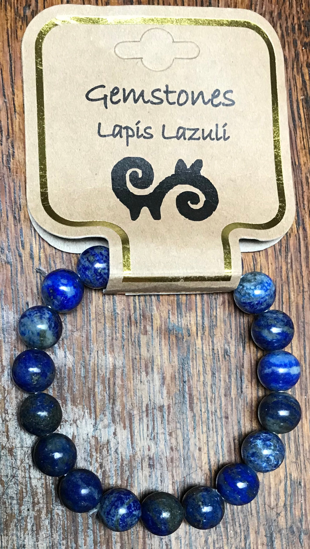 Gemstone Bracelet 10mm round Lapis Lazuli