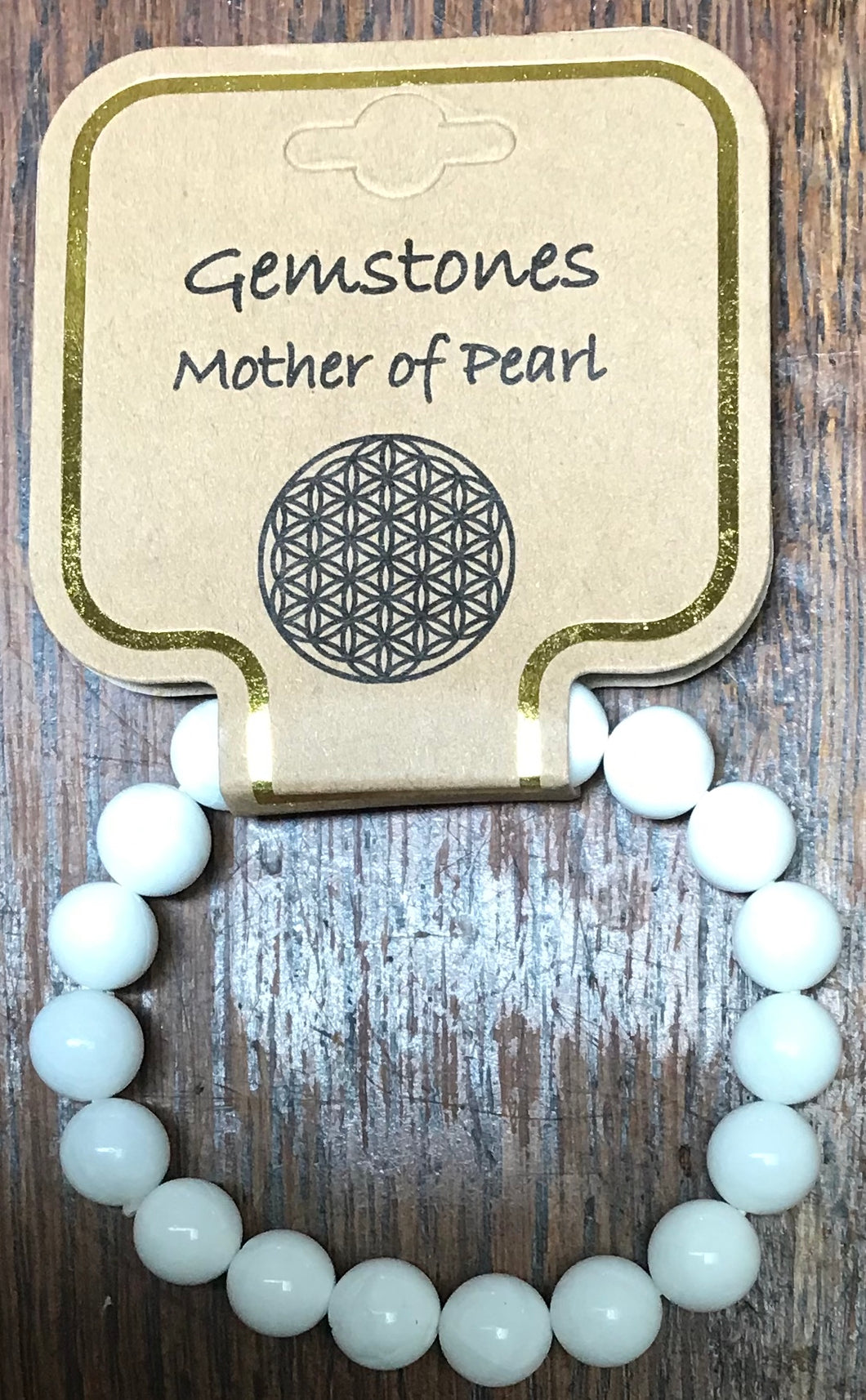 Gemstone Bracelet 10mm round mother of pearl