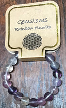 Load image into Gallery viewer, Gemstone Bracelet 10mm rainbow fluorite
