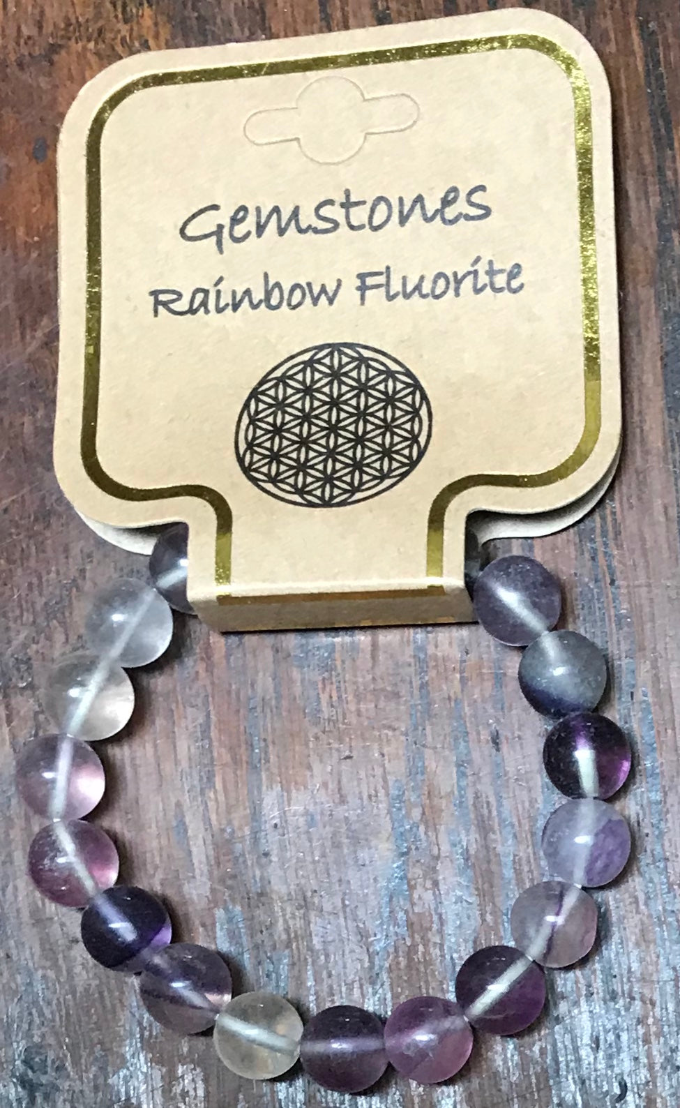 Gemstone Bracelet 10mm rainbow fluorite