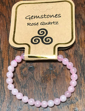 Load image into Gallery viewer, Gemstone Bracelet 6mm round rose quartz
