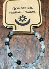 Load image into Gallery viewer, Gemstone Bracelet 6 mm round Rutilated Quartz
