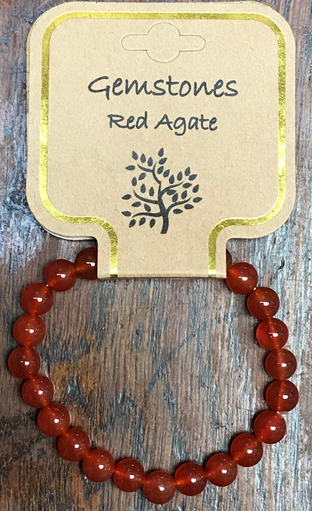 Gemstone Bracelet 8mm round red agate