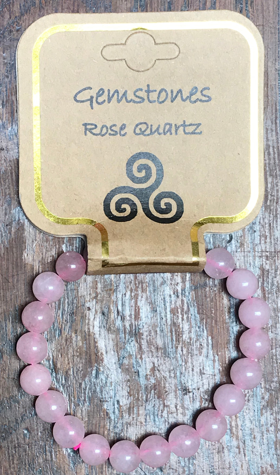 Gemstone Bracelet 8mm round rose quartz