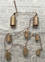 Load image into Gallery viewer, Bells Cylinder 85cm string  Jute and Iron
