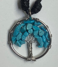 Load image into Gallery viewer, Gemstone Tree of Life Necklace Turquoise
