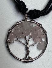 Load image into Gallery viewer, Gemstone Tree of Life Necklace Rose Quartz

