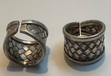 Load image into Gallery viewer, Tribal Silver Ring Plaited 15mm wide
