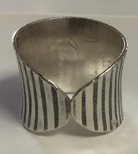 Load image into Gallery viewer, Tribal Silver Ring Lines 18 mm wide
