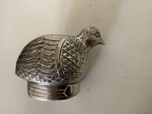 Brass Quail with Silver Finish 8 cm long
