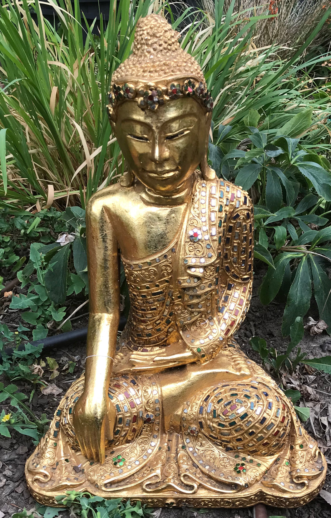 Buddha Thai wood and gold leaf