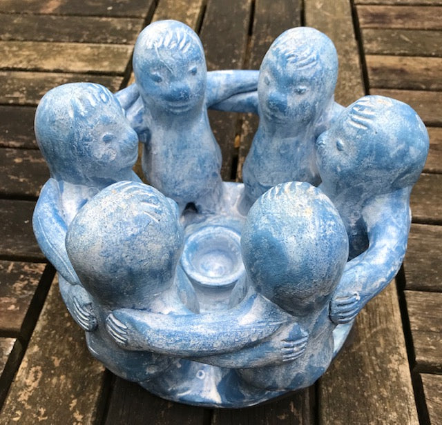 Candle Holder Circle of Friends Blue