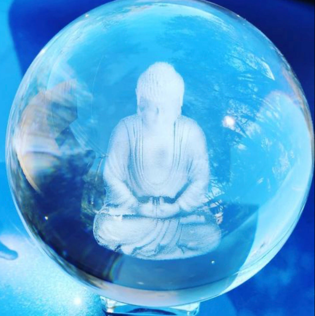 Crystal Ball - with embedded Buddha image