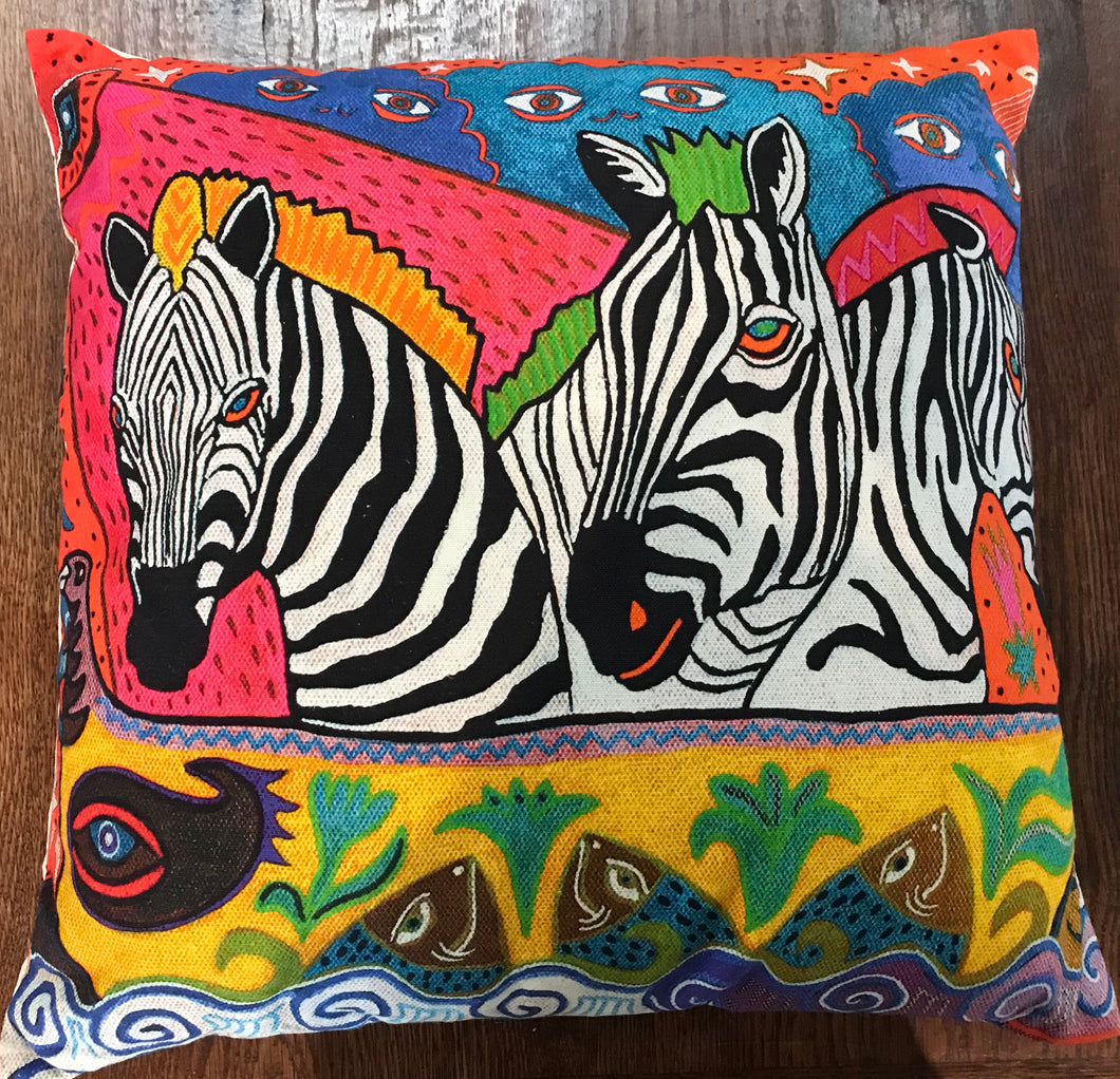 Cushion cotton 50x50cm Zebras by Arturas Rozkovas