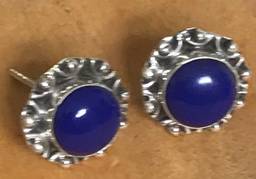 Sterling Silver Lapiz  Lazuli Studs